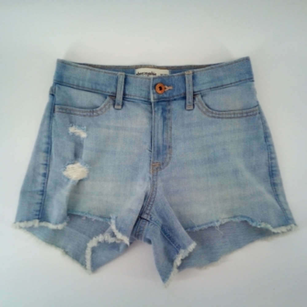 Abercrombie Kids Light Blue Distressed Denim Shorts Spring Summer 11/12 A&F